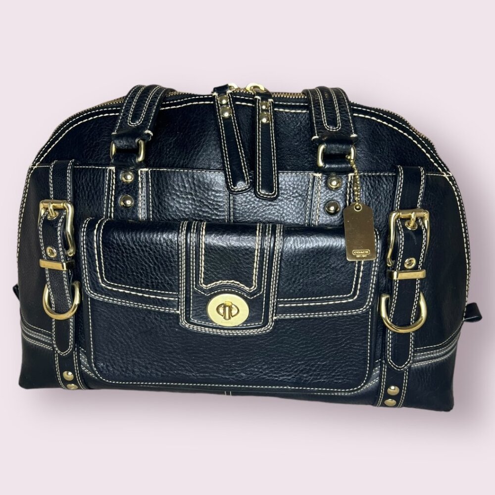 Coach Miranda Satchel Black Leather Handbag